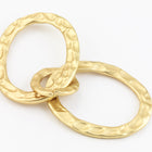 Matte Gold Hammered 3 Linked Ovals Connector #MFA227-General Bead