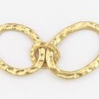Matte Gold Hammered 3 Linked Ovals Connector #MFA227-General Bead