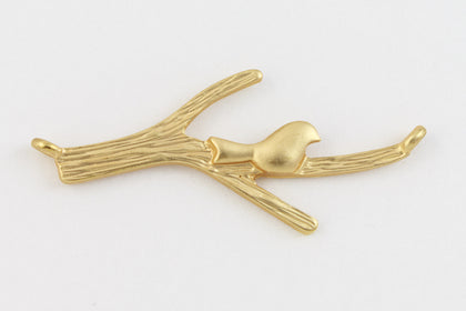 34mm Matte Gold Bird on Branch Connector #MFA232-General Bead