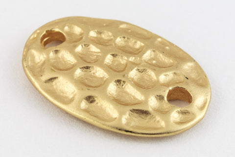 17mm x 12mm Matte Gold Textured Oval Connector #MFA235-General Bead