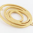 37mm x 23mm Matte Gold Textured Oval Connector #MFA239-General Bead