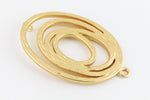 37mm x 23mm Matte Gold Textured Oval Connector #MFA239-General Bead