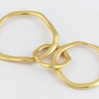 Matte Gold Hammered 3 Linked Rings Connector #MFA244-General Bead