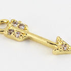13mm Gold Cubic Zirconia Arrow Charm #MFA246-General Bead