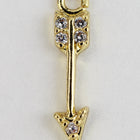 13mm Gold Cubic Zirconia Arrow Charm #MFA246-General Bead