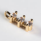 10.5mm x 3.5mm Gold Three Cubic Zirconia Drop #MFA260