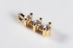 10.5mm x 3.5mm Gold Three Cubic Zirconia Drop #MFA260