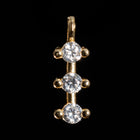 10.5mm x 3.5mm Gold Three Cubic Zirconia Drop #MFA260