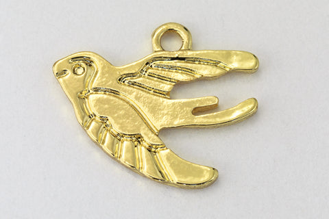 15mm Gold Swallow Charm #MFA279-General Bead