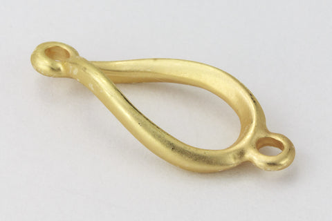 22mm Matte Gold Twisted Teardrop Connector #MFA280-General Bead
