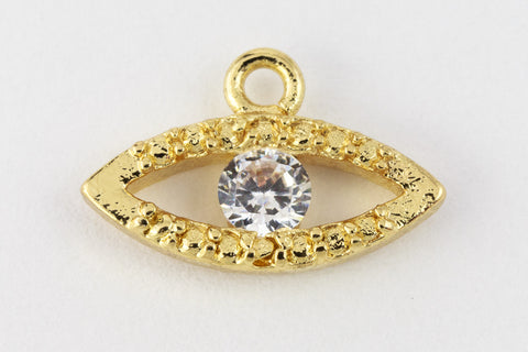13.5mm Gold Cubic Zirconia Eye Pendant #MFA287-General Bead