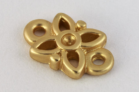 10mm x 6mm Matte Gold Floral Connector #MFA293-General Bead