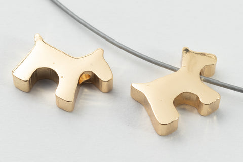 10mm Matte Gold Scottish Terrier Bead #MFA302-General Bead