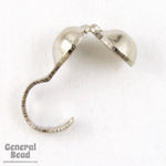 4mm Silver Tone Clamshell Bead Tip with Loop #MFB001-General Bead
