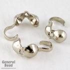 4mm Silver Tone Clamshell Bead Tip with Loop #MFB001-General Bead