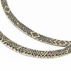 119mm Antique Brass Textured Open Collar Pendant with 43 Holes #MFD165-General Bead