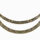 119mm Antique Brass Textured Open Collar Pendant with 43 Holes #MFD165-General Bead