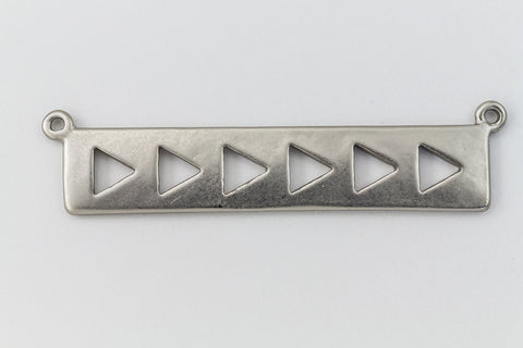 39mm Matte Silver Rectangle with Triangles Connector #MFB184-General Bead