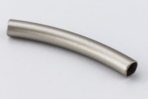 25mm Matte Silver Curved Tube Bead #MFB180-General Bead