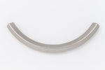 3.5" Matte Silver Square Curved Tube Bead #MFB181-General Bead