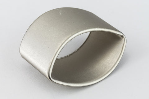 20mm Matte Silver Squished Tube Bead #MFB187-General Bead