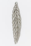 57mm Matte Silver Double Sided Feather Pendant #MFB189-General Bead