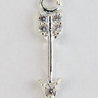 13mm Silver Cubic Zirconia Arrow Charm #MFB246-General Bead