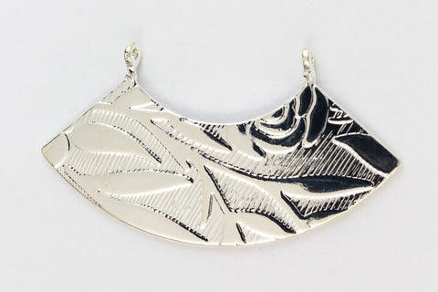 44mm Silver Curved Floral Pendant #MFB209-General Bead