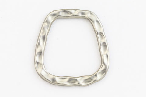 21mm x 18mm Matte Silver Hammered Link #MFB211-General Bead
