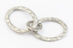 Matte Silver Hammered 3 Linked Ovals Connector #MFB227-General Bead