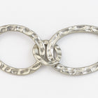 Matte Silver Hammered 3 Linked Ovals Connector #MFB227-General Bead