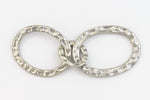 Matte Silver Hammered 3 Linked Ovals Connector #MFB227-General Bead