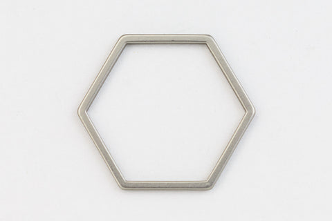 18mm Matte Silver Hexagon Ring #MFB231-General Bead