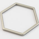 18mm Matte Silver Hexagon Ring #MFB231-General Bead