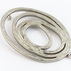37mm x 23mm Matte Silver Textured Oval Connector #MFB239-General Bead