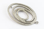 37mm x 23mm Matte Silver Textured Oval Connector #MFB239-General Bead
