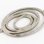 37mm x 23mm Matte Silver Textured Oval Connector #MFB239-General Bead