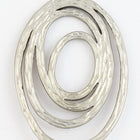 37mm x 23mm Matte Silver Textured Oval Connector #MFB239-General Bead