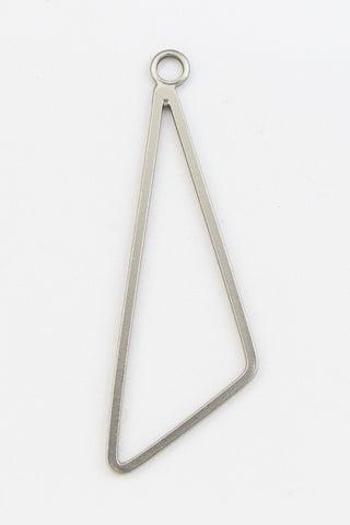 45mm x 15mm Matte Silver Open Triangle Drop #MFB243-General Bead