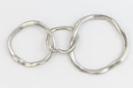 Matte Silver Hammered 3 Linked Rings Connector #MFB244-General Bead