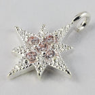 11mm x 8.5mm Silver Starburst Pendant with Cubic Zirconia #MFB251-General Bead