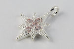 11mm x 8.5mm Silver Starburst Pendant with Cubic Zirconia #MFB251-General Bead
