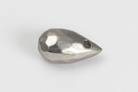8mm x 4mm Matte Silver Faceted Teardrop #MFB269