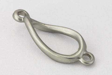 22mm Matte Silver Twisted Teardrop Connector #MFB280-General Bead