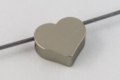 7mm Matte Silver Heart Bead #MFB285-General Bead