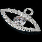 13.5mm Silver Cubic Zirconia Eye Pendant #MFB287-General Bead