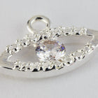 13.5mm Silver Cubic Zirconia Eye Pendant #MFB287-General Bead