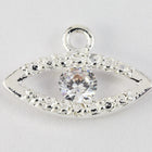 13.5mm Silver Cubic Zirconia Eye Pendant #MFB287-General Bead