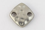 9mm Matte Silver Hammered Square Connector #MFB290-General Bead