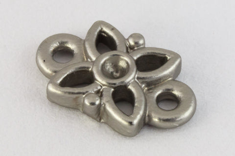 10mm x 6mm Matte Silver Floral Connector #MFB293-General Bead